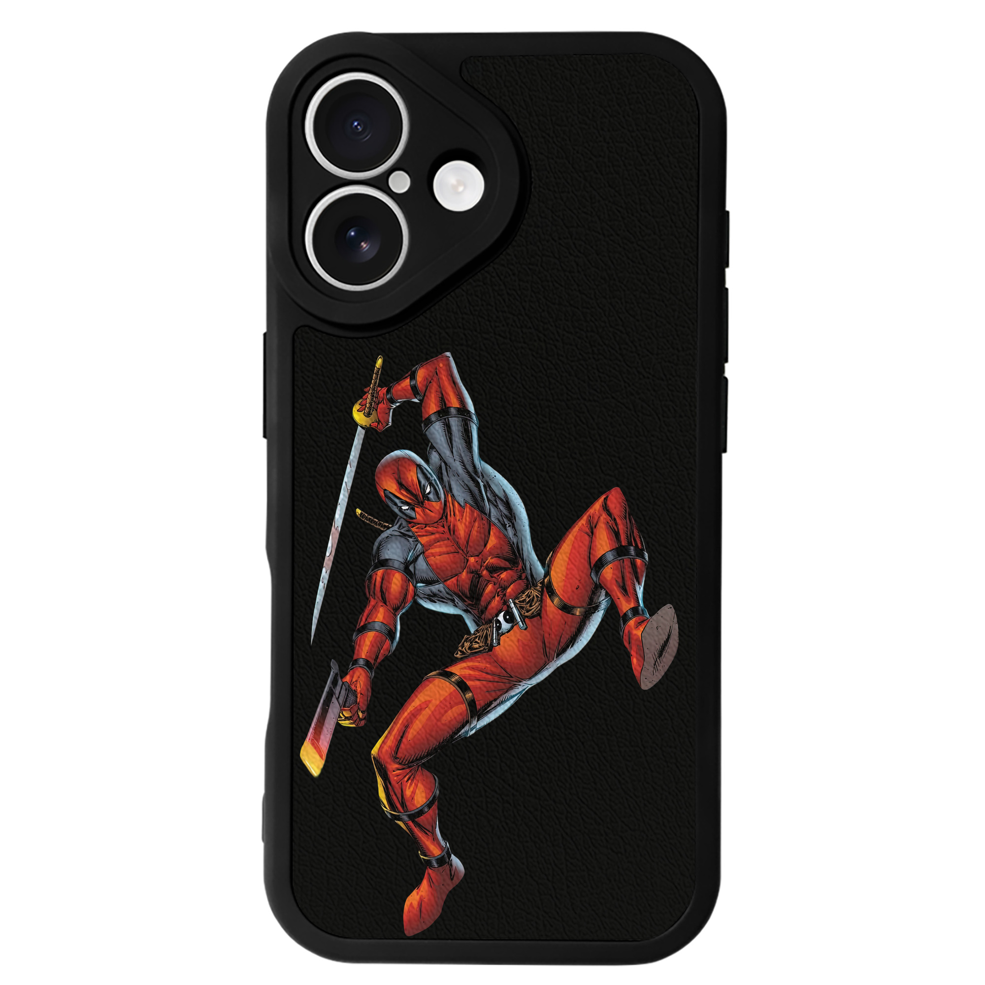 （画像用） Deadpool デッドプール 【iPhone 16シリーズ対応】シリコンスマホケース（レザー調） 材質：シリコン